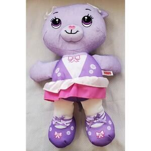 2011 Fisher Price Doodle Bear Purple Ballerina 15 Inch Washable Toy